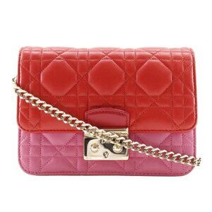 Dior ChainShoulder Shoulder Bag S0252OTRI M79D Canage 2-way clutch Red/pin